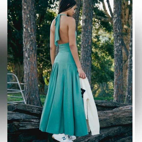 NWT free people Sasha Convertible Maxi Dress in Frosty Spruce Size: XS, S - Picture 4 of 5